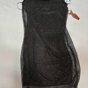 Haute Monde Black Dress with Rhinestones